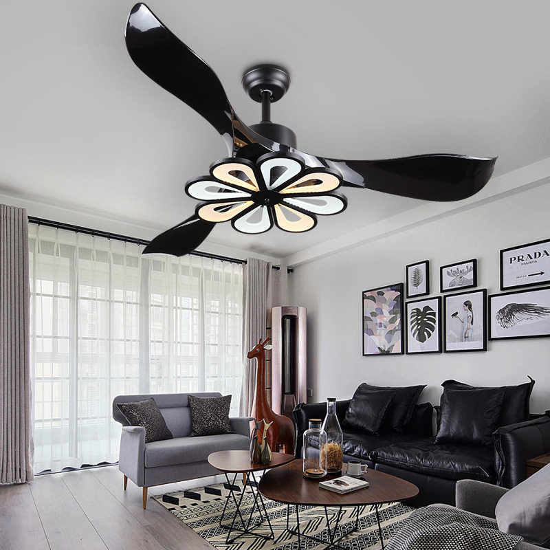 北欧现代简约变频吊扇灯 客厅餐厅欧式后现代家用电扇大风扇吊灯