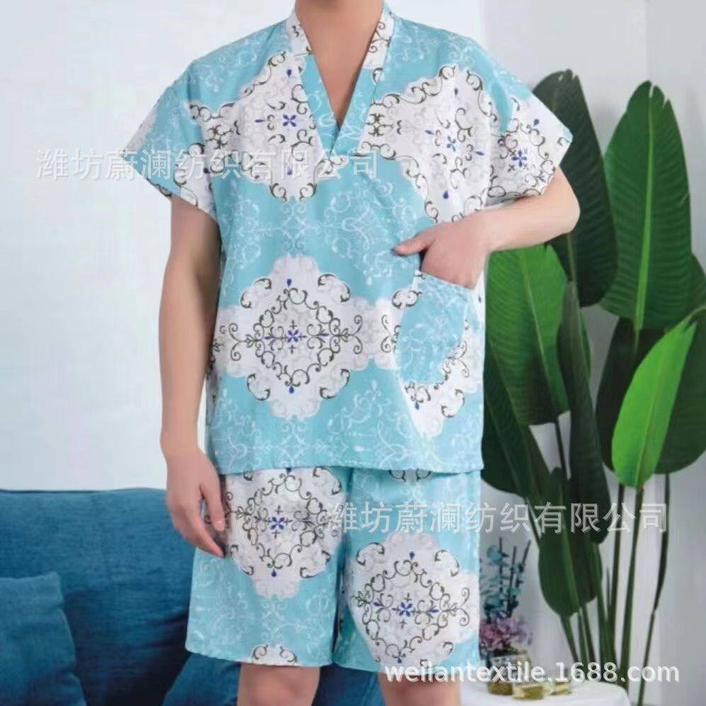 一次性桑拿服 浴衣汗蒸服SPA桑拿服用磨毛印花面料