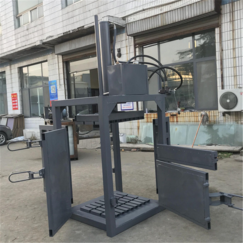 立式液压打包机 小型棉花吨袋压缩机移动方便四开门服装压包机
