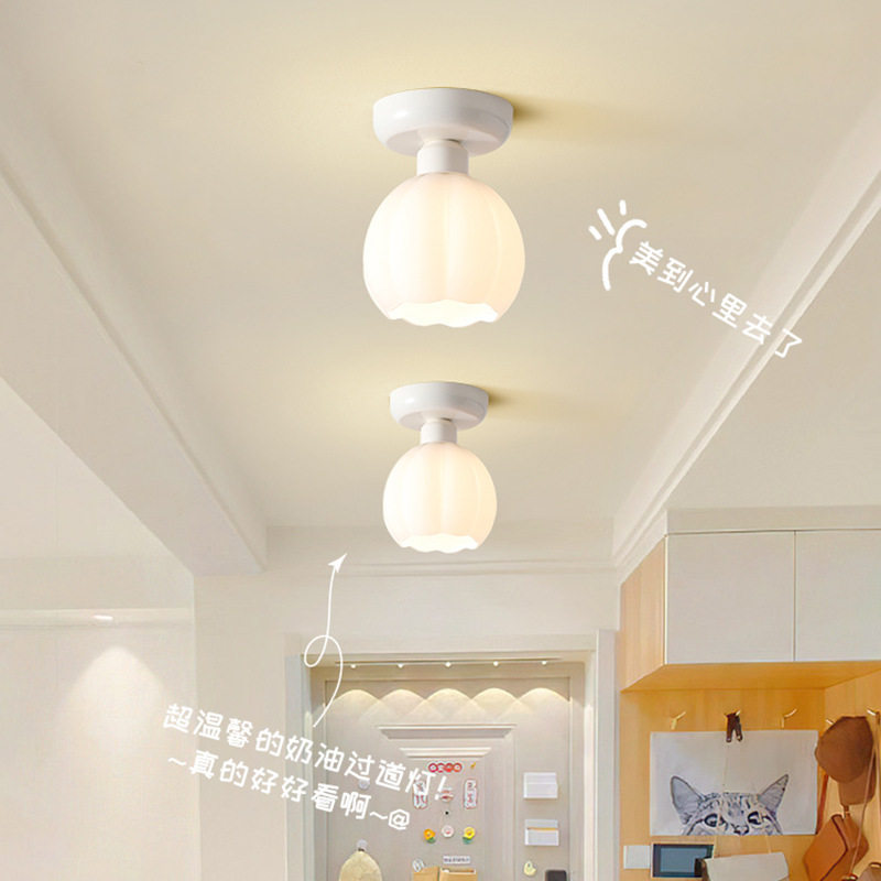 过道灯走廊灯北欧奶油风ins风田园花朵入户门厅玄关灯阳台吸顶灯