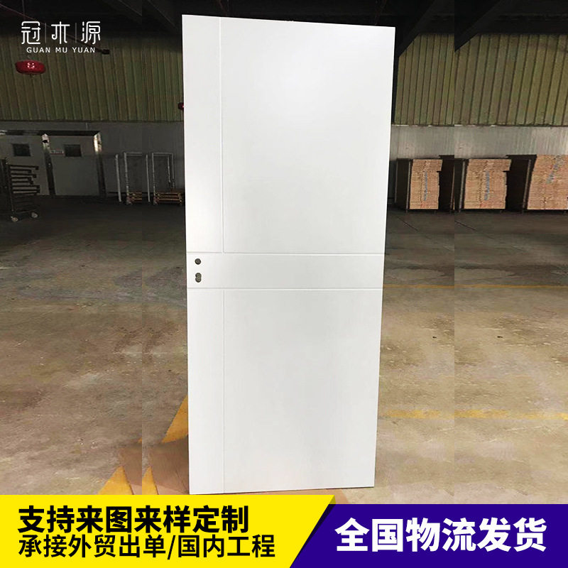 厂家直销卧室门家装整套极简白色纯实木复合隔音烤漆室内卧室门