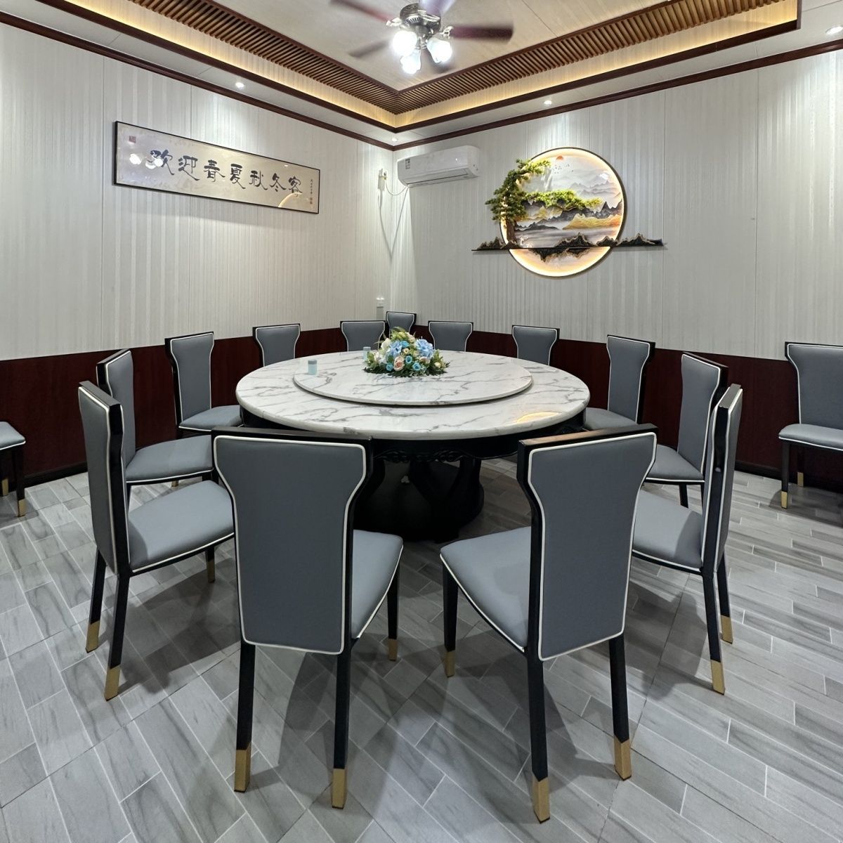 新中式铁艺餐椅酒店餐厅家用