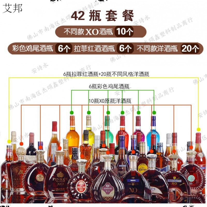 酒柜轻奢摆件部装饰品套装组合摆放酒瓶子酒店现代北欧仿真