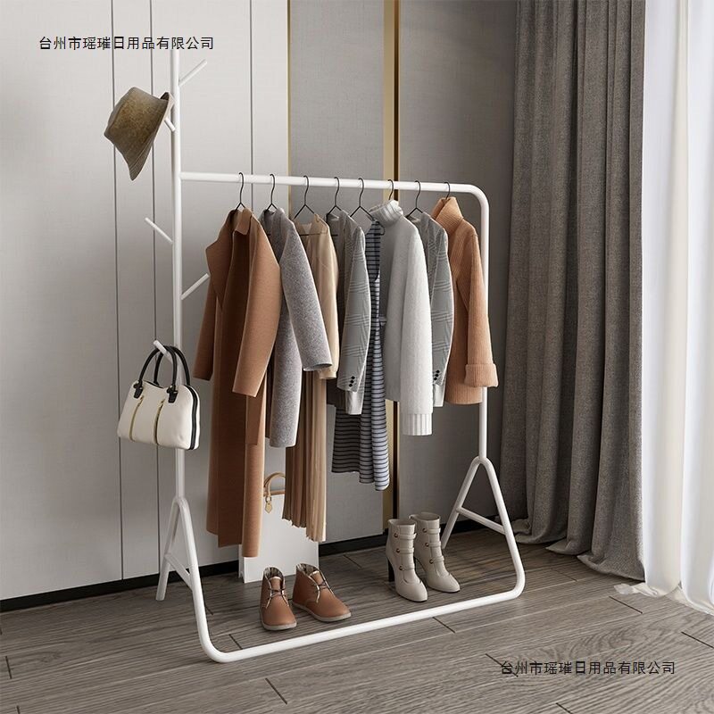 简约现代铁艺落地网红衣帽架收纳家用置物挂衣架子简易衣服卧室