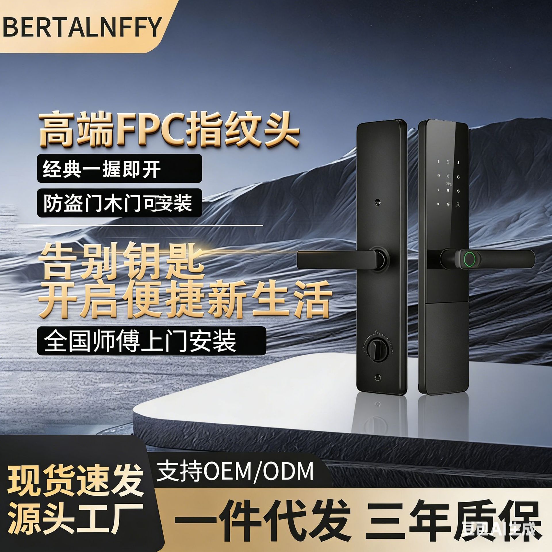 通通锁锁木门门锁防盗门锁指纹密码锁民宿日租公寓锁指纹锁智能
