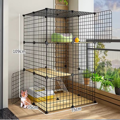Joypet可拆卸室内小猫咪围栏小动物笼带透气金属丝塑料材料DIY猫