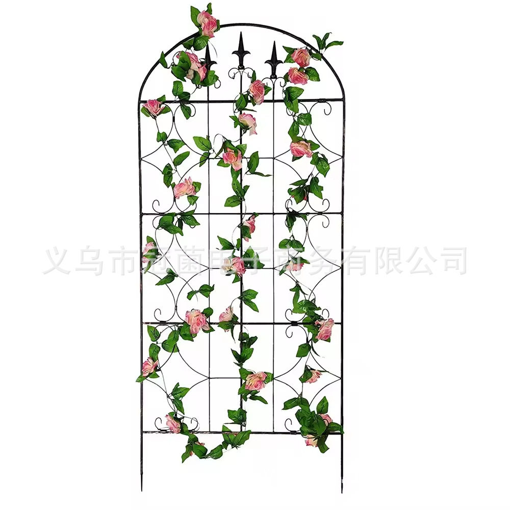 室外植物攀爬格栅金属框架攀爬凉棚花架花园铁拱形花架阳台栅栏