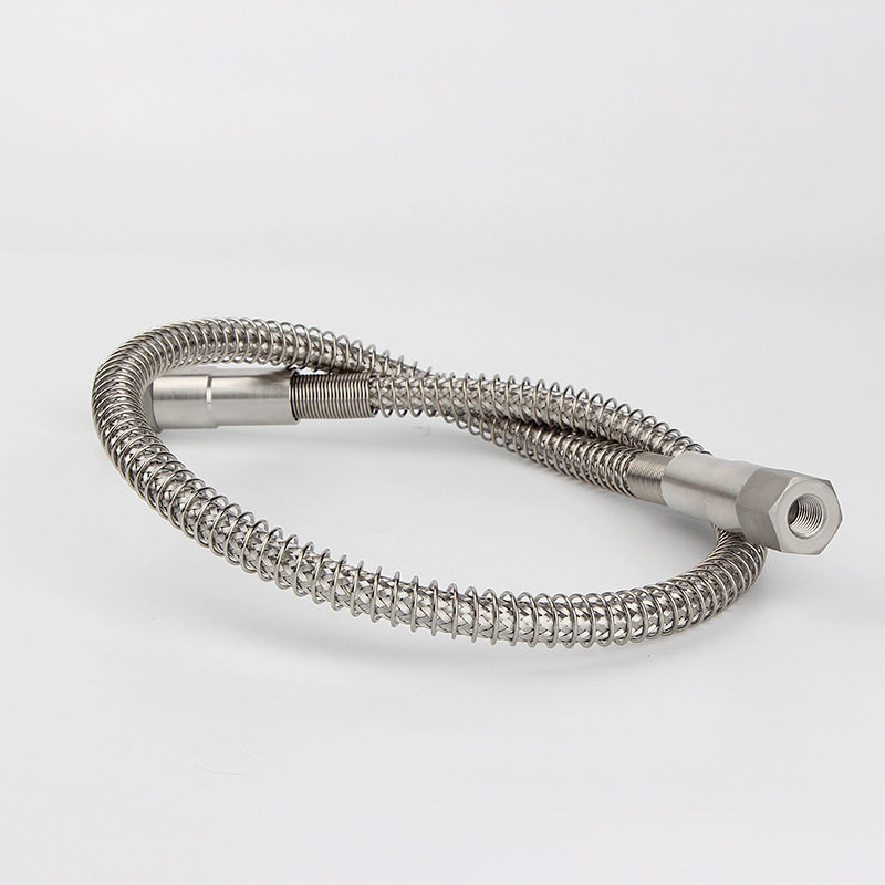 316L不锈钢气路高压软管 实验室气体高压金属波纹管1/4NPT内螺纹