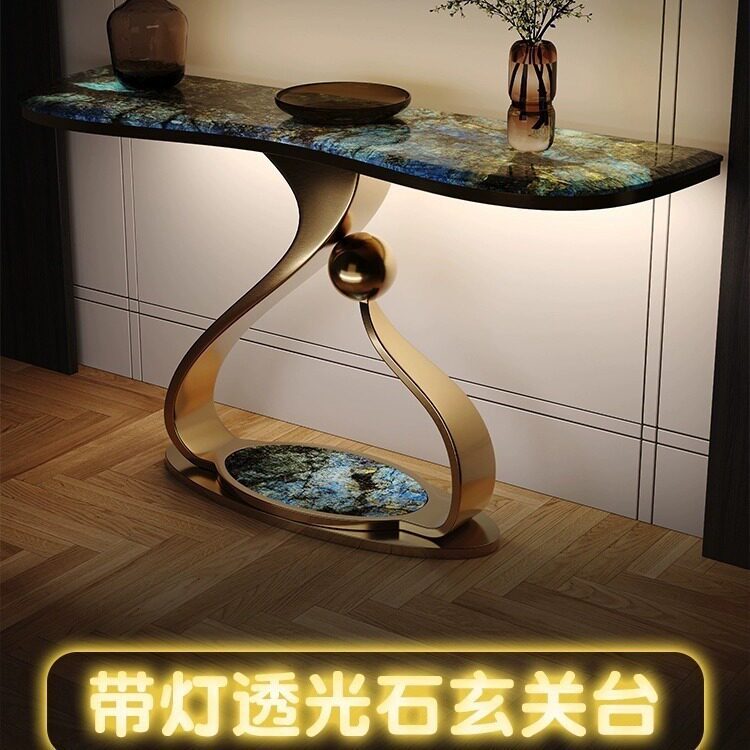 现代轻奢奢石玄关隔断柜