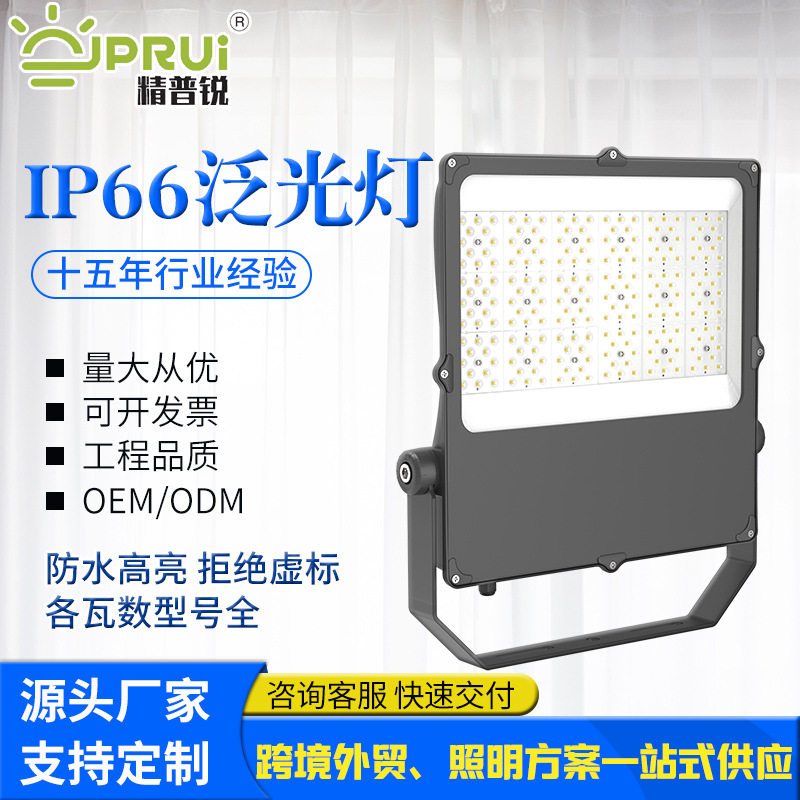 IP66防水泛光灯LED户外路灯高亮工地广场探照灯室外广告照明照