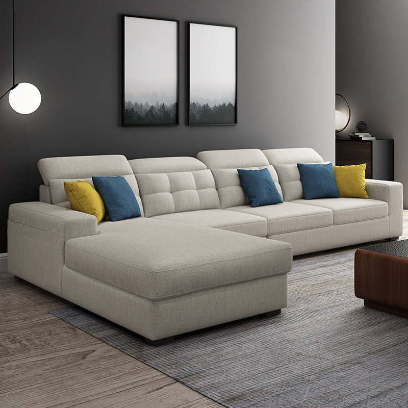 布艺沙发客厅现代简约小户型网红款北欧组合套装风格实木家具贵妃