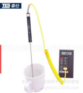 台湾泰仕K型热电偶探针油类铝液钢水液体探头K型温度表用NR-81530