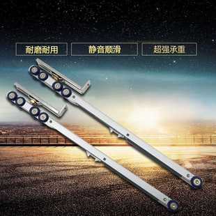 厂家直销双向缓冲木门吊轮吊轨推拉移门阻尼滑轮轨道吊轮导向轨道