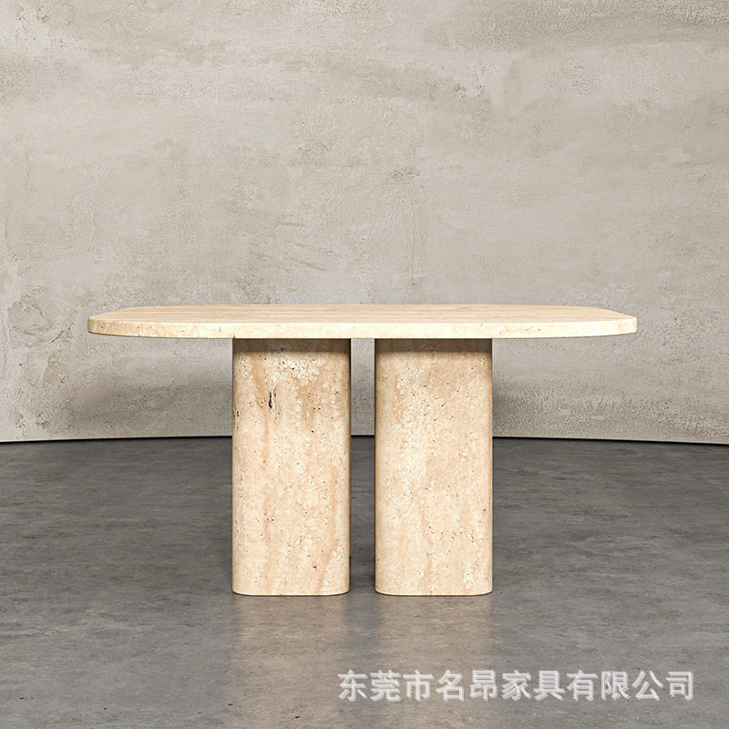 天然奢石椭圆形大理石餐桌设计师高级感轻奢饭桌