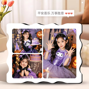 洗照片做成相框摆台定制宝宝儿童婚纱照写真9宫格摆件相册框挂墙