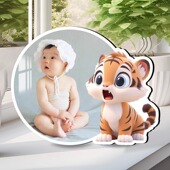 相框摆台定制洗照片龙宝宝周岁纪念儿童成长婴儿仪式 生肖水晶相片