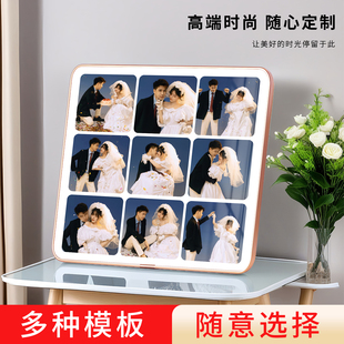 高级感相框摆台全家福定制洗照片九宫格婚纱照挂墙照片打印制作