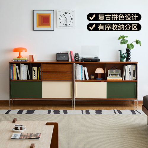 中古风实木多功能餐边柜租户柜子