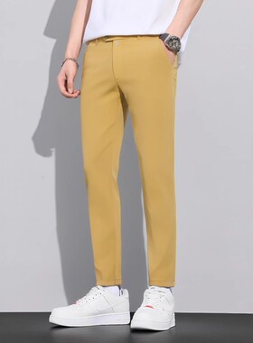 MEYER德国迈雅25夏休闲男裤中腰修身长裤藏青色 黄色13119-VIENNA