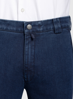 德国迈雅 秋冬加厚起绒牛仔裤蓝色男款中高腰轻修身版96243-COMO