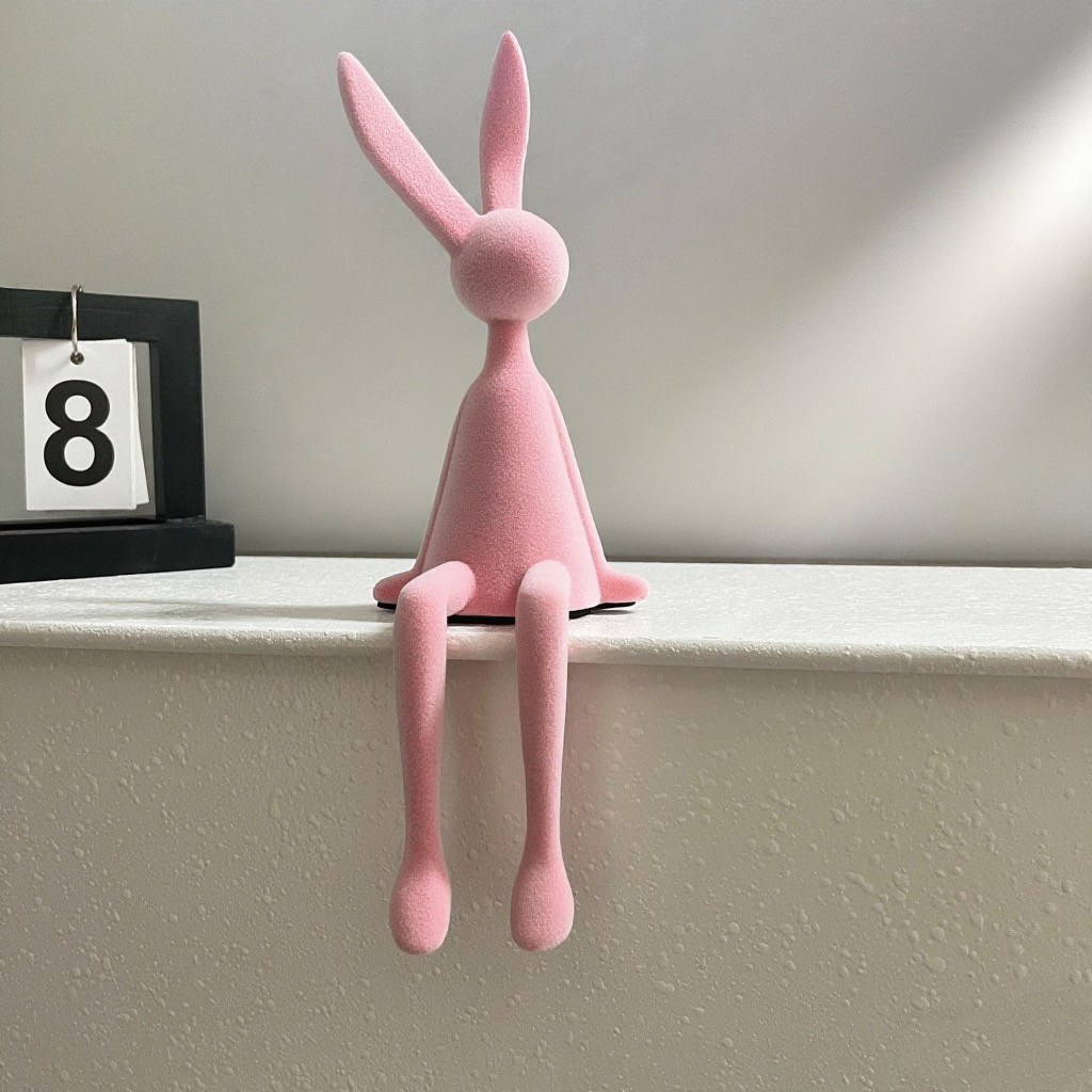简约植绒坐姿兔子摆件现代轻奢家居玄关客厅电视柜壁龛装饰,家居饰品,装饰摆件,淘宝优惠券,粉丝福利购,淘宝优惠卷