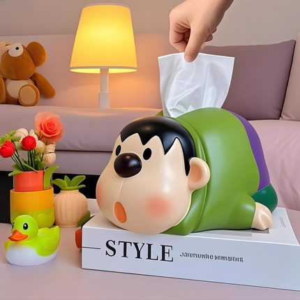 卡通可爱胖虎纸巾盒家用客厅轻奢高档房间高级感抽纸盒餐桌面摆件