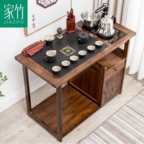 移动泡茶桌茶几简约现代茶车复古小户型茶水架竹制茶台茶艺桌套装