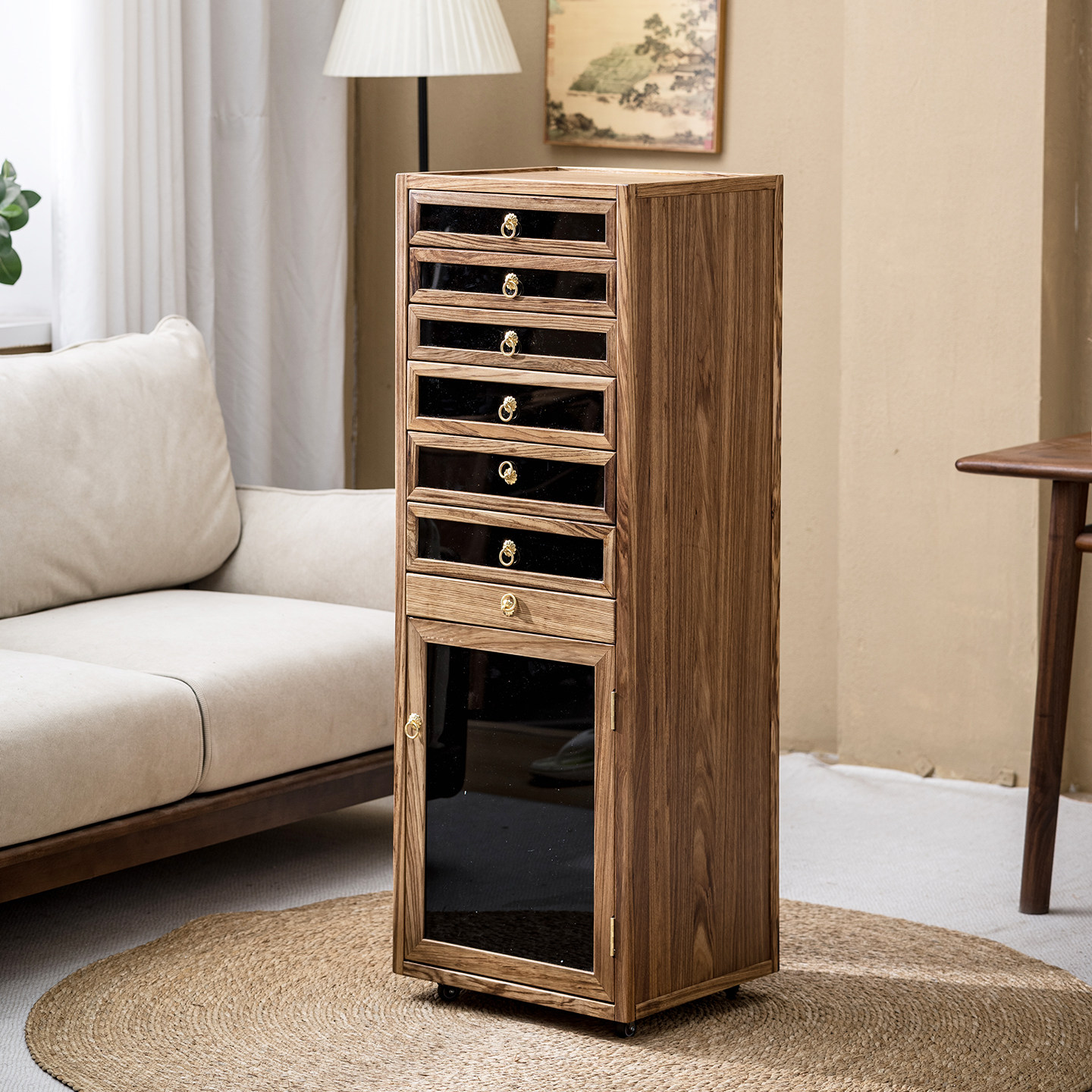 实木牙科柜落地茶具文玩展示收纳柜乌金木移动边柜茶杯多层置物架,住宅家具,可移动边柜,淘宝优惠券,粉丝福利购,淘宝优惠卷