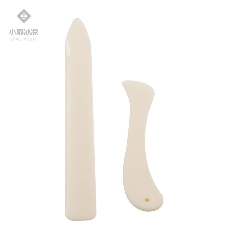 热销手工刮刀塑料骨色摺纸刀 仿牛骨刮刀 折边工具塑料开信刀划刀