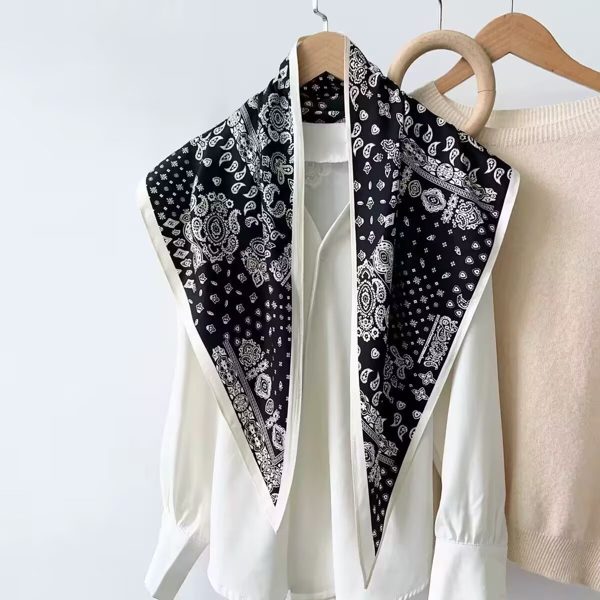 韩国腰果花三角巾屁帘叠穿