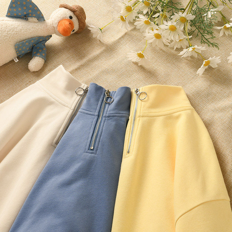 立领卫衣女早春2026新款春款小个子短款薄款翻领女士上衣女款春装