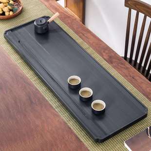 乌金石排水干泡两用茶盘家用茶托茶台石板现代简约单层沥水托盘