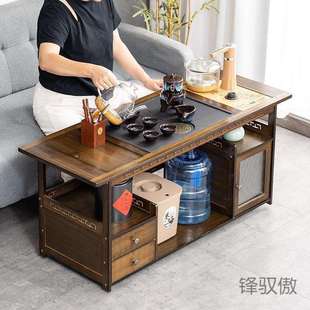 锋Y1移动茶桌家用小茶台边柜泡茶车实木客厅矮茶几烧水壶一体茶