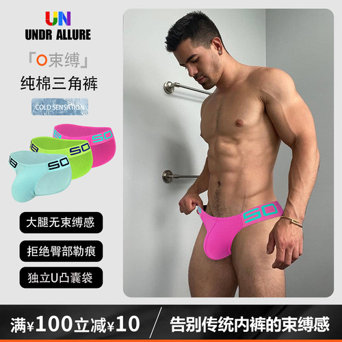 2条装纯棉三角内裤性感运动透气