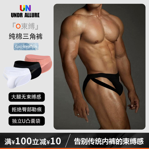 2条装纯棉三角内裤性感运动透气