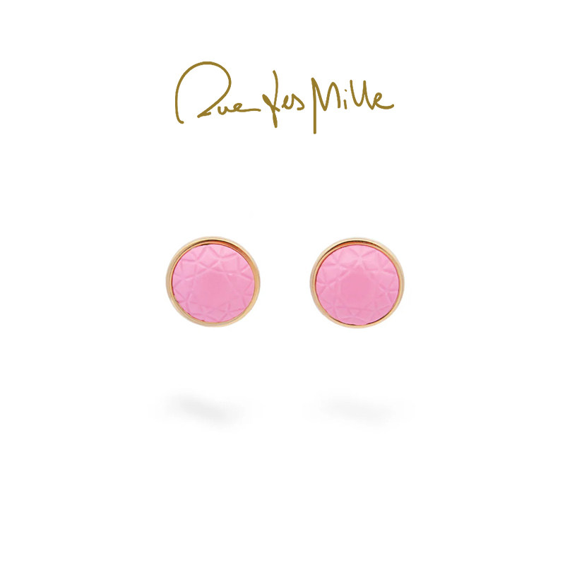 RuedesMille 意大利原创粉色圆形耳钉耳饰轻奢礼物ORZ025M1TDRAU