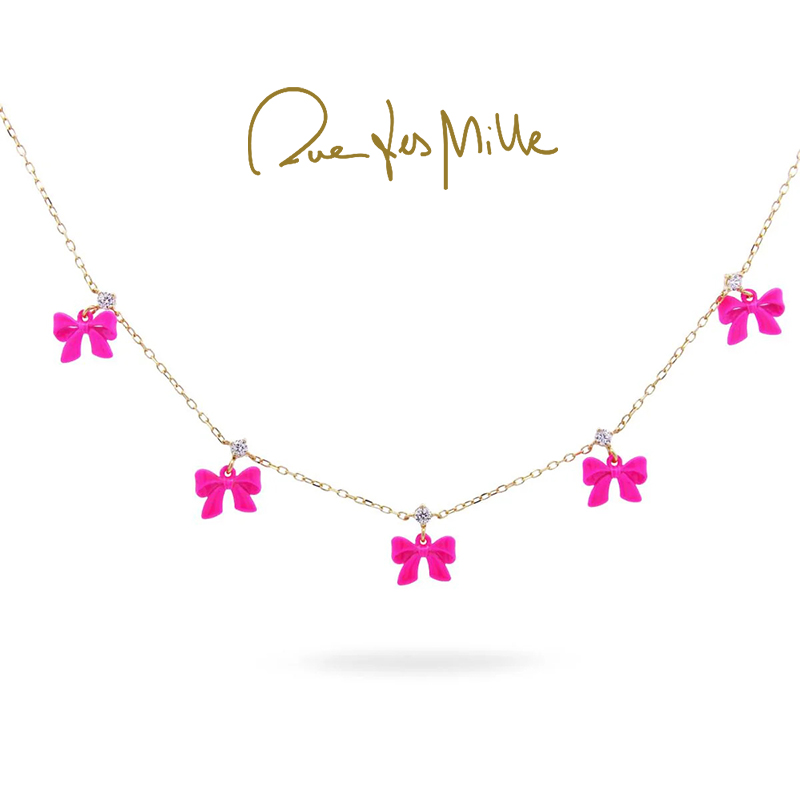 罗予彤同款 RuedesMille蝴蝶结锆石项链时尚百搭锁骨链GR022M2VAU