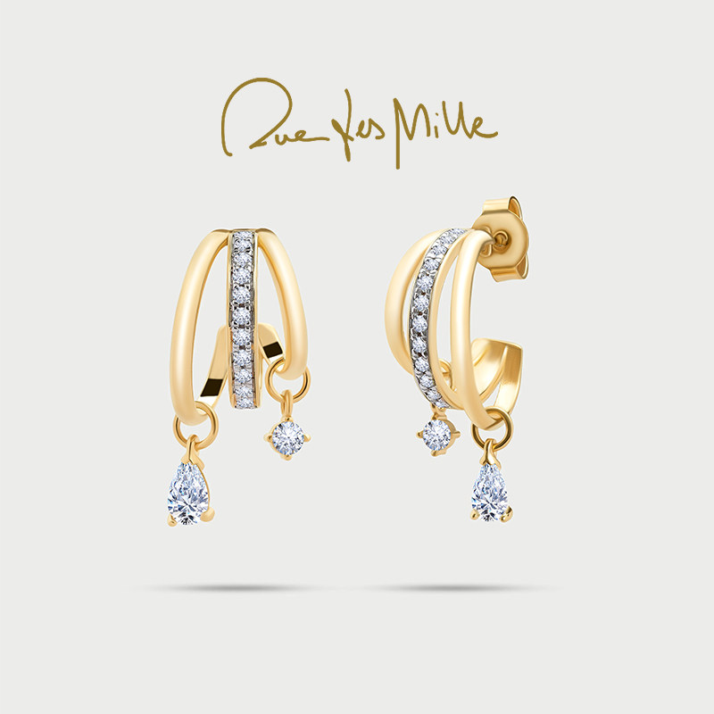 【新品】RuedesMille意大利原创烟花吊坠耳钉耳环女多层耳圈耳饰