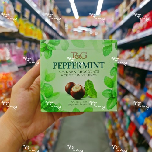 香港代购马来西亚进口T&G 72%薄荷夹心黑巧克力70g可可脂休闲零食