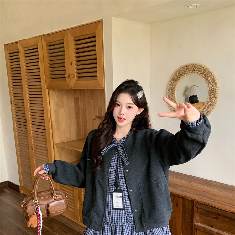实拍 学院风时尚套装少女风轻职风外套INS风休闲风衬衫两件套