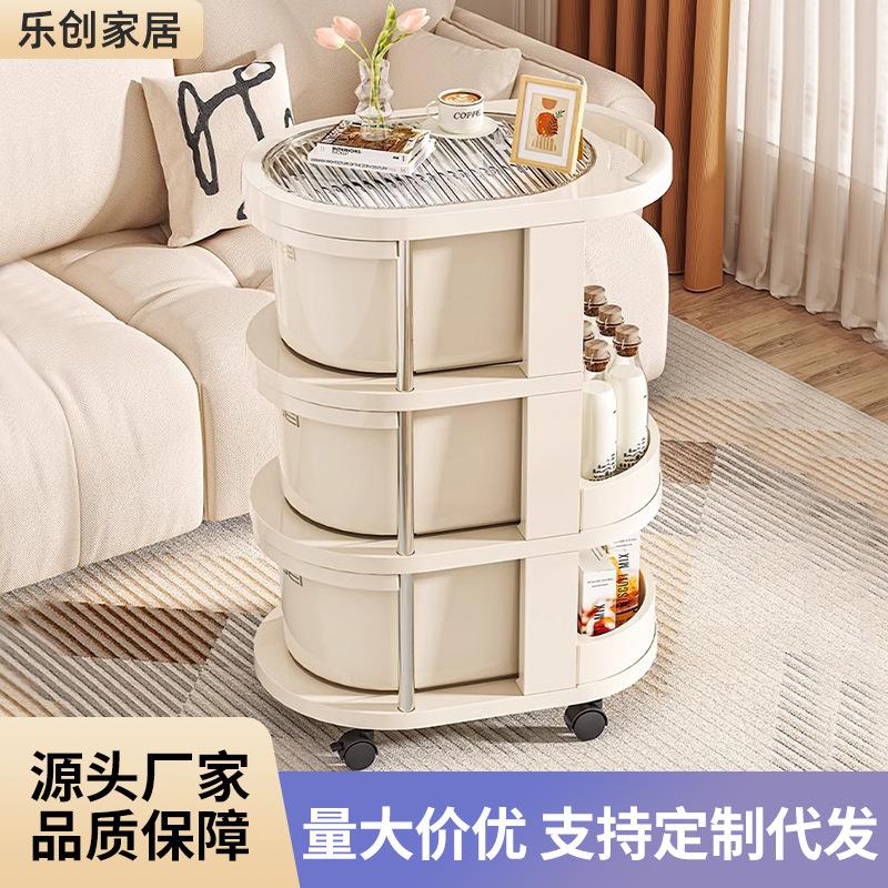 家用小推车置物架零食饮料收纳架客厅卧室带轮便捷多层整理储物架