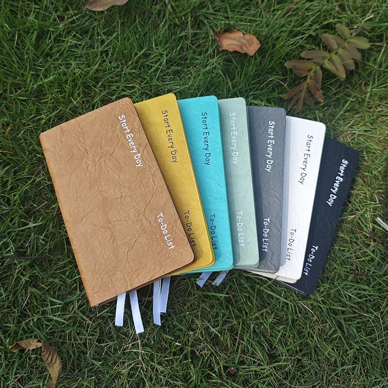 软皮皱纹todolist每日计划本a6管理自律打卡本效率手册手账本定制