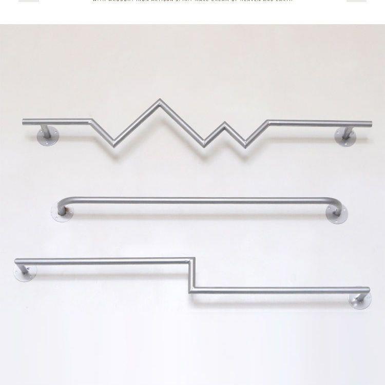 不锈钢服装店展示架上墙衣服挂架壁挂式墙上正挂杆女装货架展示架