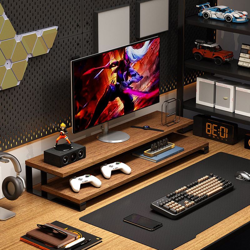 显示器增高架电脑桌面收纳置物架屏幕底座支撑架子加长笔记本支架