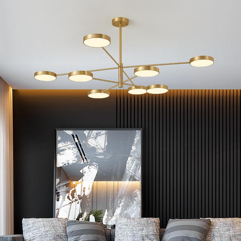 2024年全铜现代轻奢吊灯客厅简约卧室灯饰大气灯具餐厅灯饰灯具