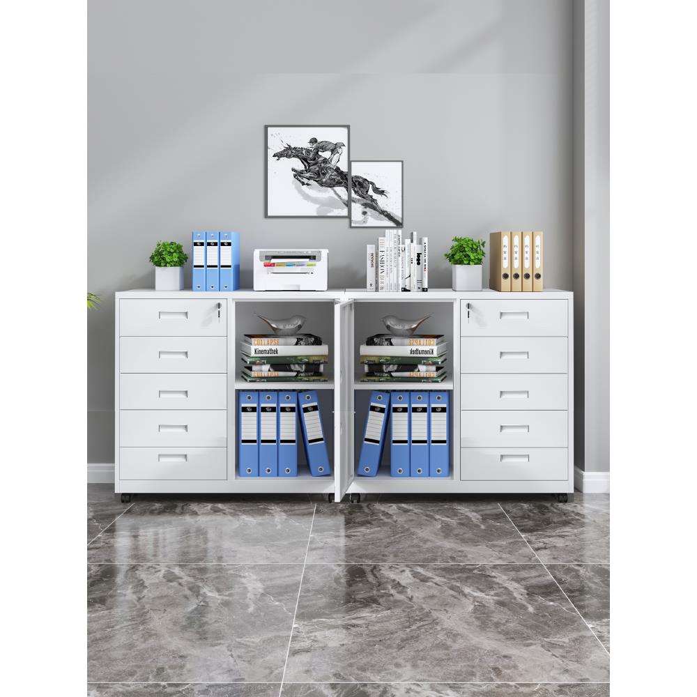 my办公矮柜铁皮文件柜桌下资料柜打印机抽屉带锁储物柜小工具活动