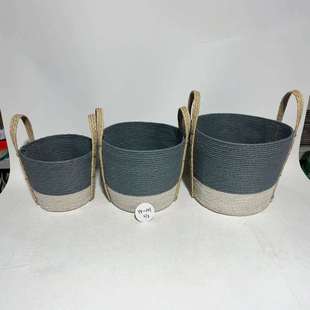 厂家加固款手提编织筐草编织超市购物篮子藤编卧室杂物储物篮