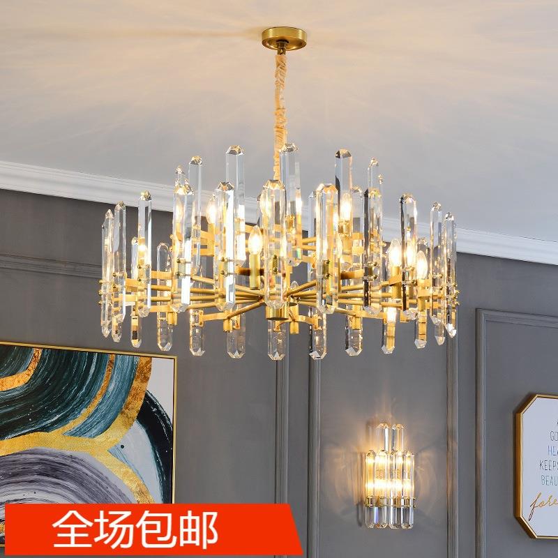 设计师全铜水晶吊灯轻奢客厅大气后现代创意个性简约餐厅卧室灯
