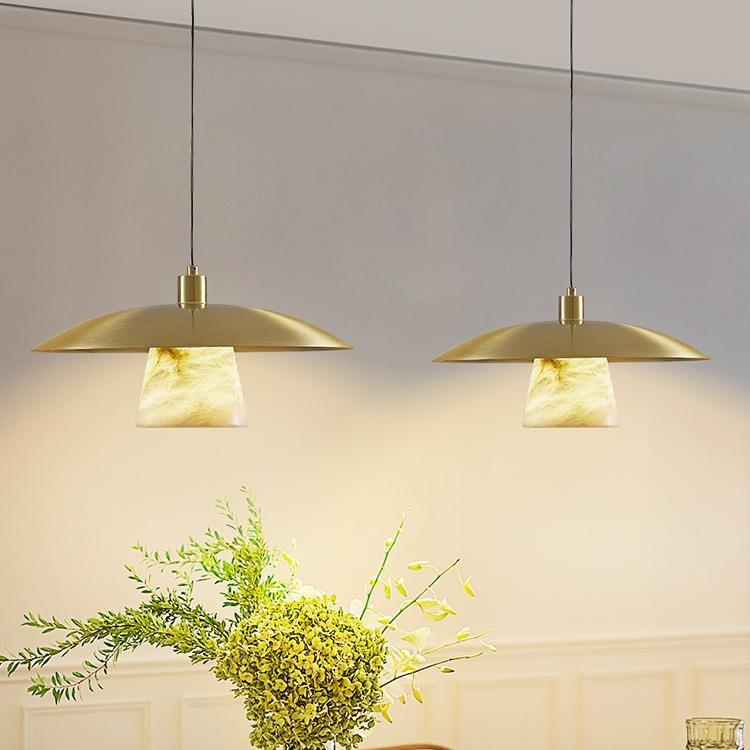 跨境云石灯大理石设计师创意简欧吧台卧室床头餐厅吊灯LED单头