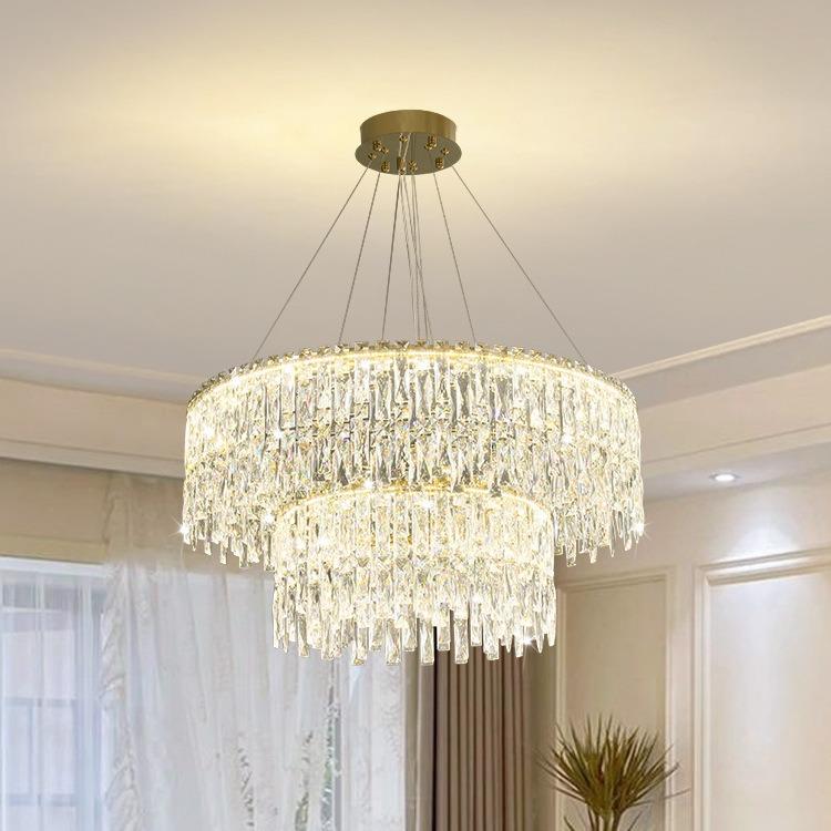 法式轻奢水晶吊灯客厅灯现代简约别墅灯2023新款卧室餐厅灯具
